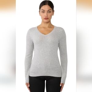 $145 Women's V-Neck Gray Sweater Cheshmer